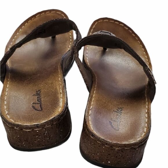 Clarks Metallic Slide Slip on Sandals - Picture 3 of 5